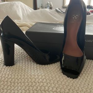 Black patent leather Vince camuto shoes